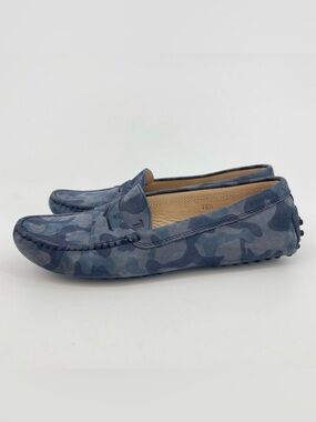 TODS Women’s Blue Camo Suede Driver